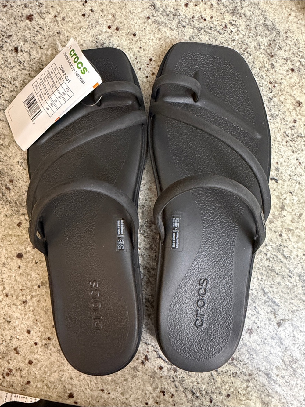 CROCS Black Double-Strap Slide Sandals